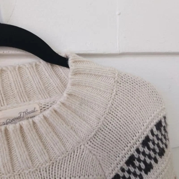 Universal Thread Nordic Fair Isle Pullover Sweater Cream Tan XL - Picture 7 of 10